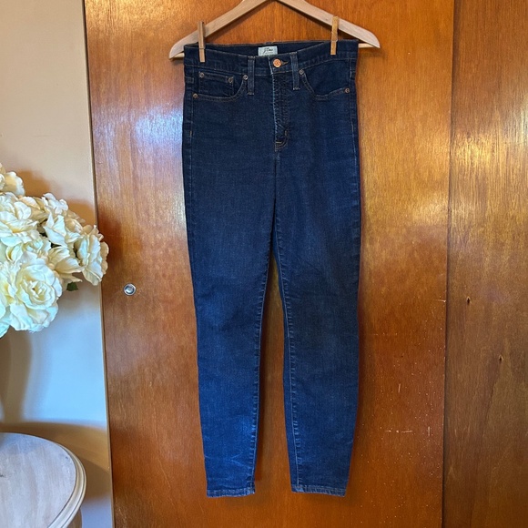 J. Crew Dark Wash High Rise Toothpick Jean - Picture 1 of 5
